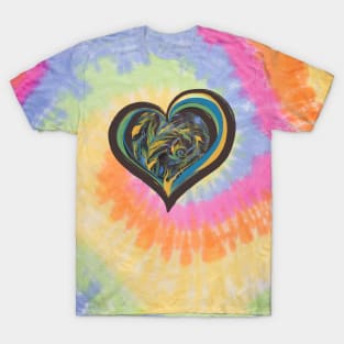 Color Swirl Heart Love T-Shirt